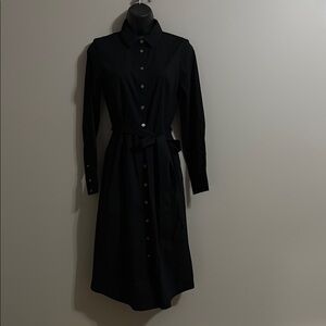 J. Crew Factory Black Long Sleeve Shirt Dress